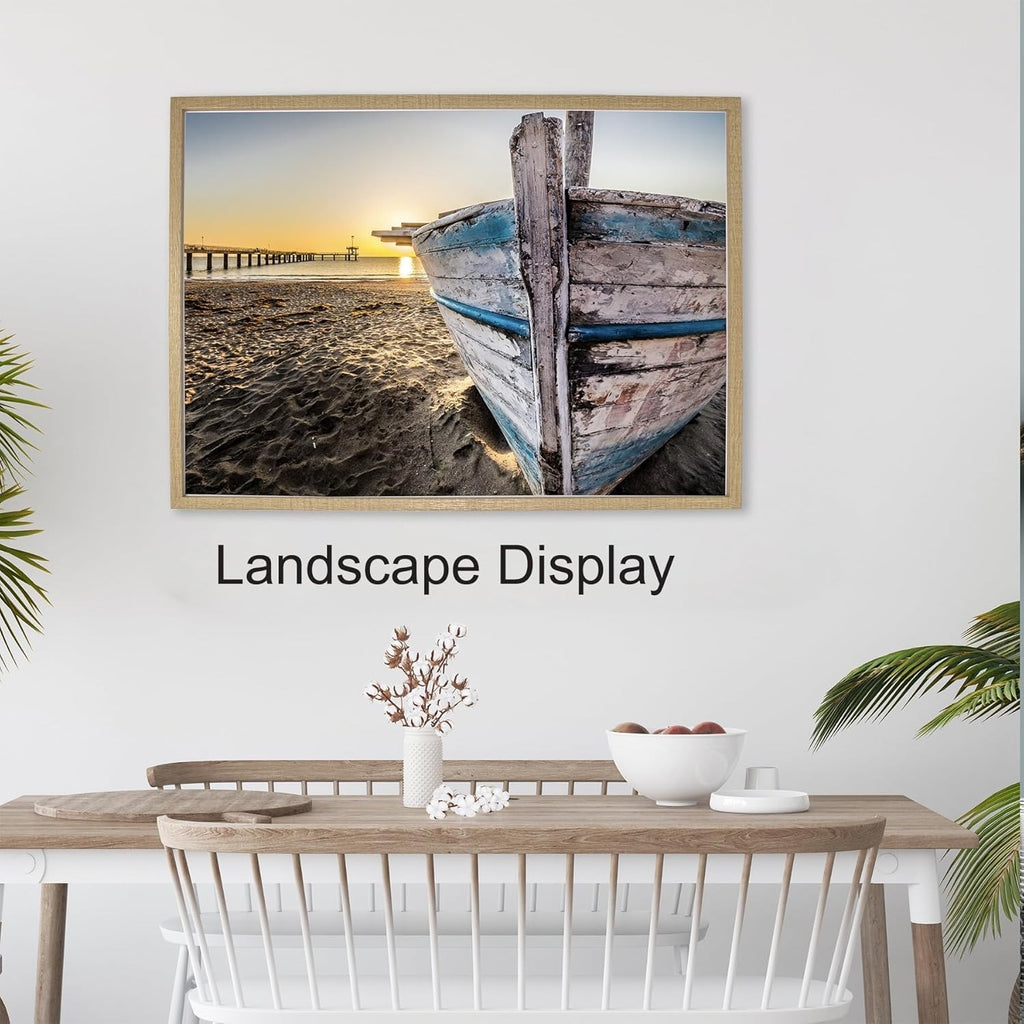 A1 Wooden Picture Frames Set of 3 w A2 Mount Wood Effect Wall Hanging