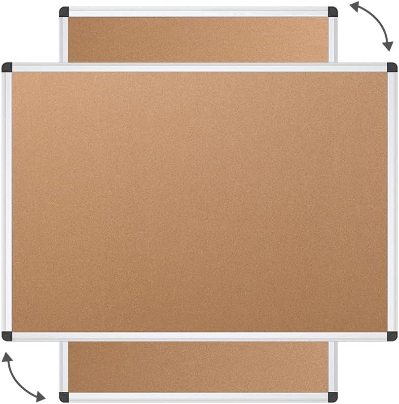 Cork Notice Board 90x60cm Silver Aluminium Frame Wall Bulletin Board