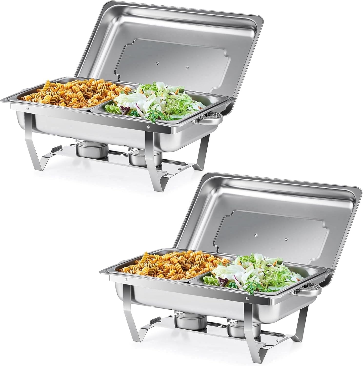 Wilprep 9L Chafing Dish Set of 2 Stainless Steel Buffet Food Warmers with Pans
