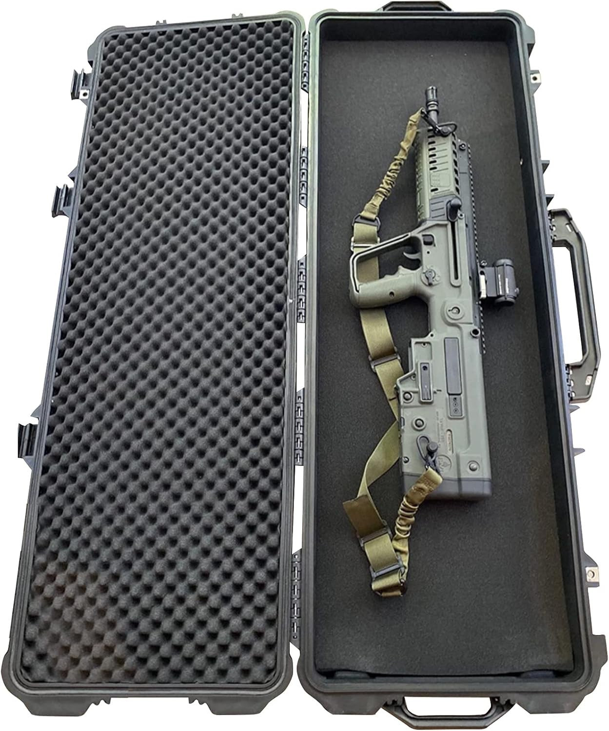 Waterproof Rolling Hard Rifle Case w Wheels Foam Insert 44x16 Black