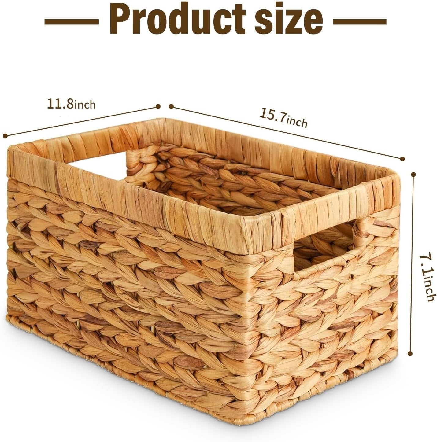 Wicker Basket Storage Large Water Hyacinth Woven Toy Bathroom Nursery Hamper