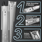 SHUHANG Heavy Duty Drawer Runners 68kg Locking Full Extension Ball Bearing Pair