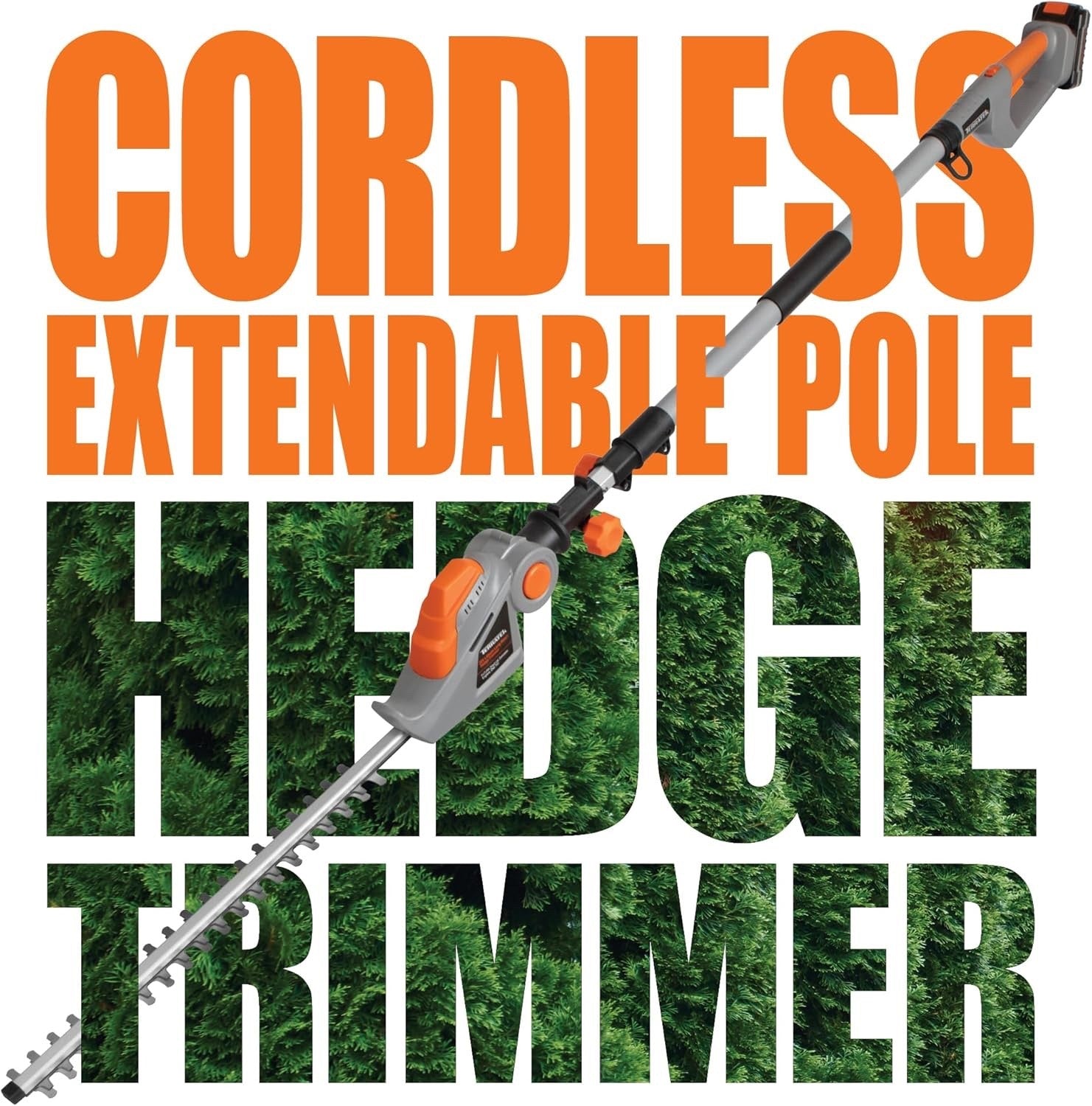 20V Cordless Telescopic Hedge Trimmer 2.4m Long Reach w Battery