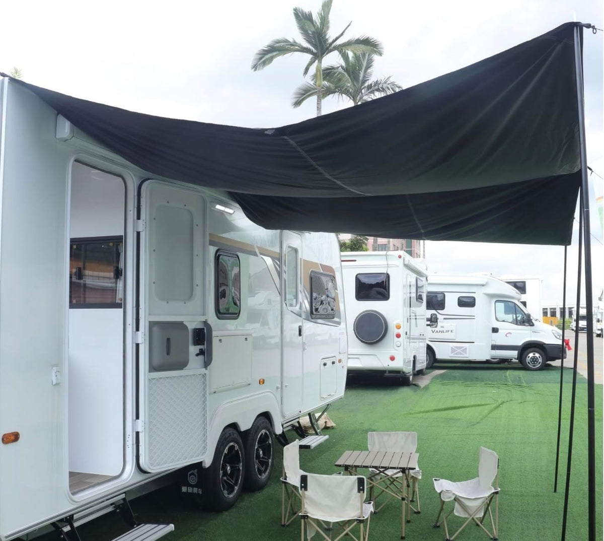 Campervan Awning Caravan Canopy 3.5x2.4m 3 Keder Sizes 210D Waterproof UV Cover