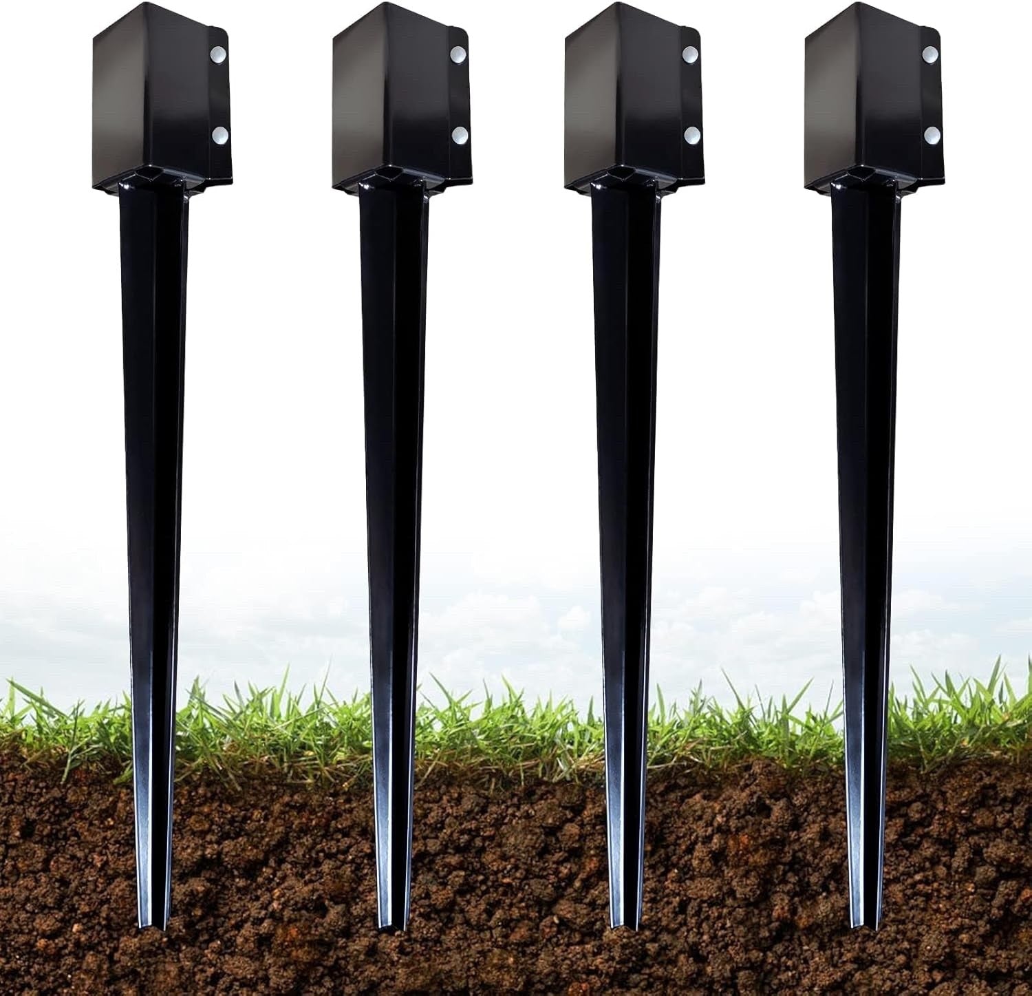 Fence Post Anchor Ground Spike 90x90mm 91cm Heavy Duty Pack