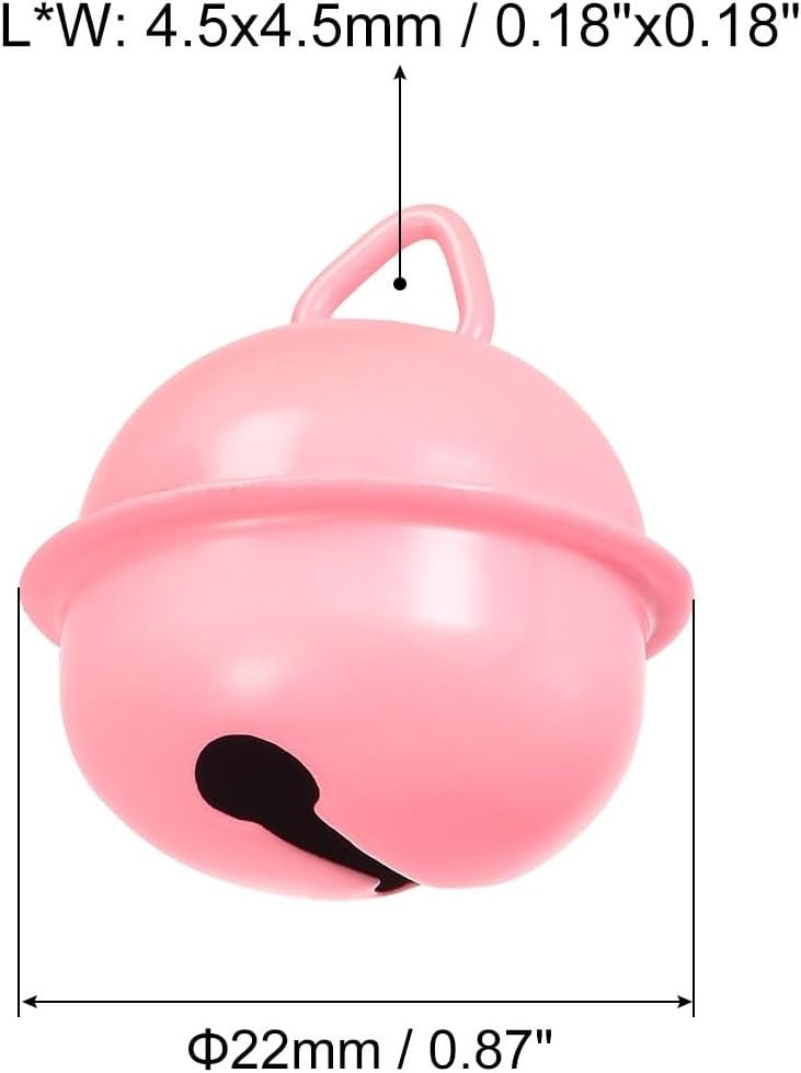 sourcing map Jingle Bells 22mm 48pcs Craft Bells for DIY Holiday Decoration Pink
