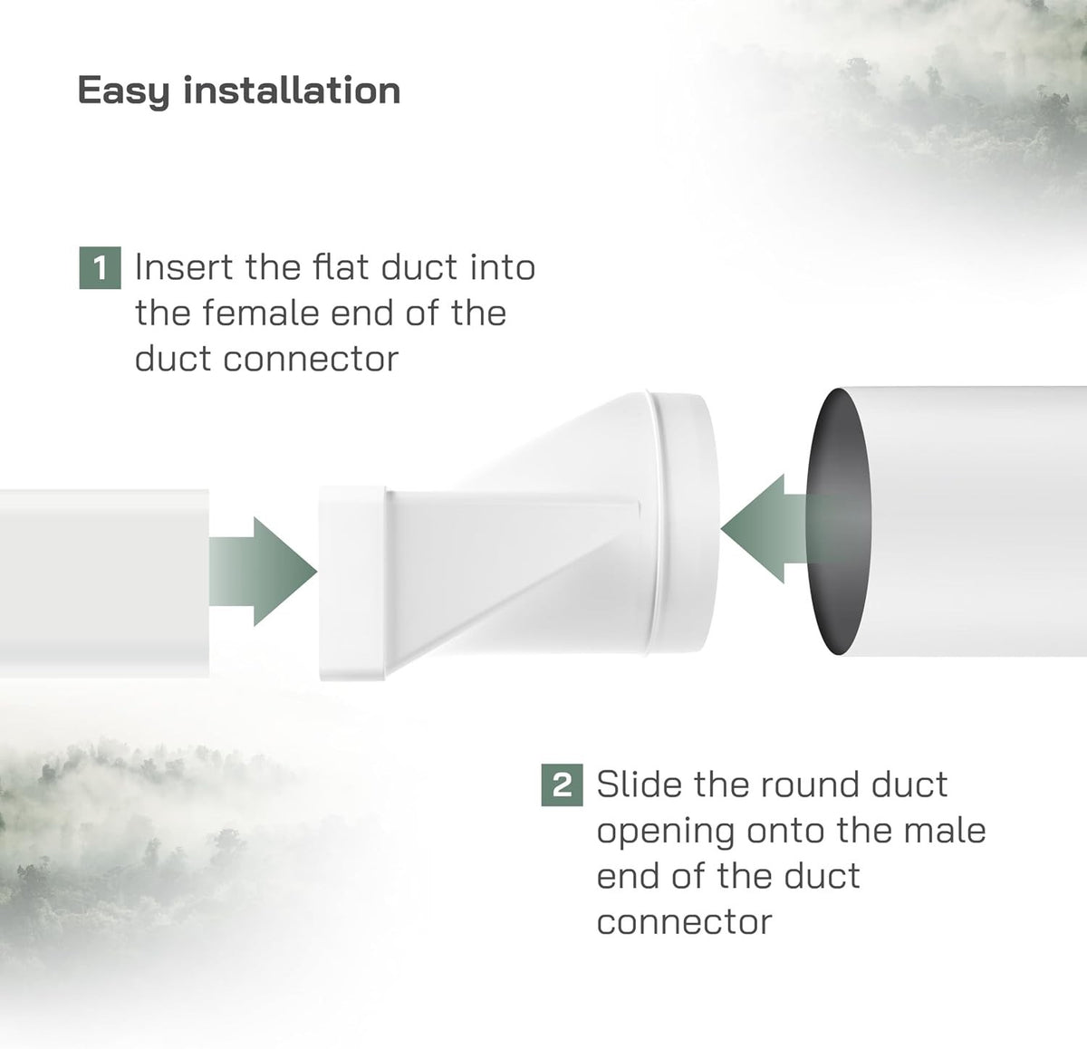 Ventilation Duct Connector 220x90mm to 150mm Round Pipe Rectangular Adapter