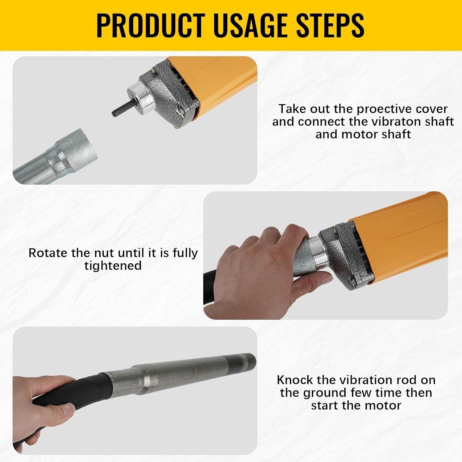 1500W Cordless Concrete Vibrator 4500RPM Portable with 1.5m Shaft Rod