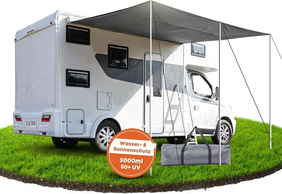 Caravan Awning 300x240cm 420D Polyester Waterproof UV50+ Piping Kit Dark Grey