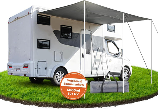 Caravan Awning 300x240cm 420D Polyester Waterproof UV50+ Piping Kit Dark Grey