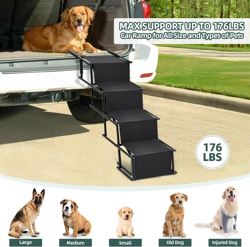 Foldable Dog Ramp Adjustable Non Slip Portable Pet Ramp for Car Sofa Bed