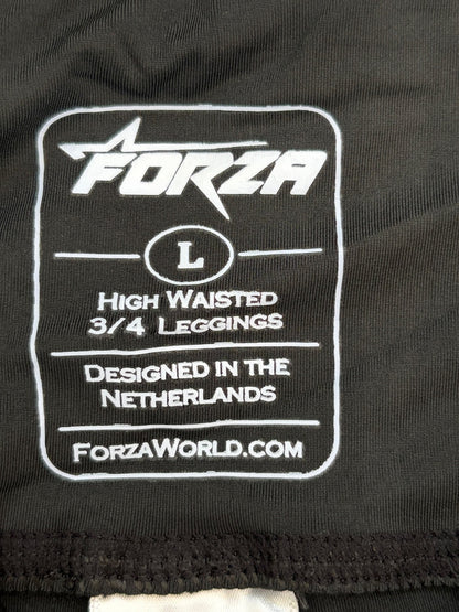 High Waisted 3/4 Leggings Midnight Black Fitness Yoga Capri Pants Forza