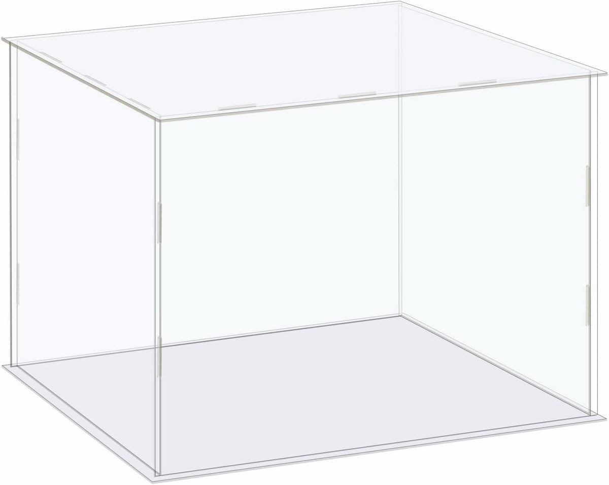 Acrylic Display Case Box Clear 36x36x26cm Dustproof Collectibles Figure Showcase
