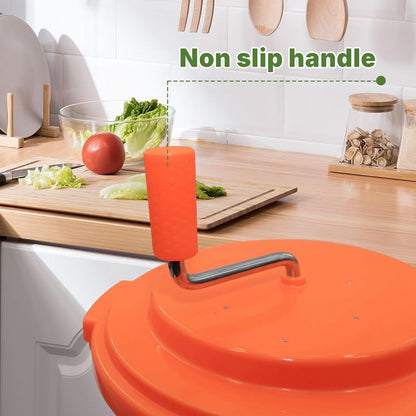 Commercial Salad Spinner Dryer 20L 5 Gal Manual Lettuce Vegetable Drainer Orange