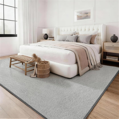 Fluffy Shaggy Rug 160x230cm Light Grey Non Slip Washable Soft Living Room Carpet