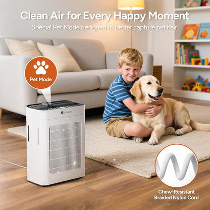 Air Purifier HEPA Filter H13 Large Room Air Cleaner 300m3/h Pet Dust Pollen 20dB
