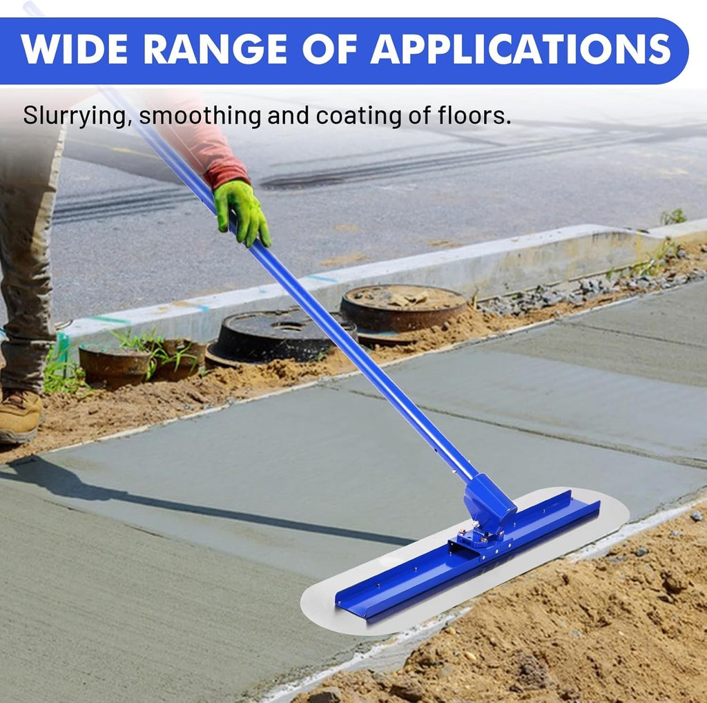 120x30cm Concrete Bull Float with 4 Handles 1.15m Aluminium Set Blue