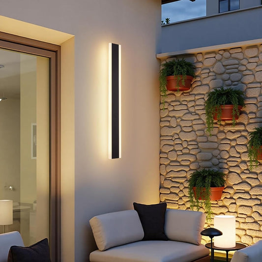 Outdoor Wall Light 60 cm LED IP67 Waterproof Mains Powered Black 3000K
