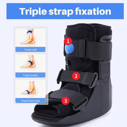 Walking Boot Ankle Brace Orthopaedic Air Walker Fracture Support Black 8.5-10.5