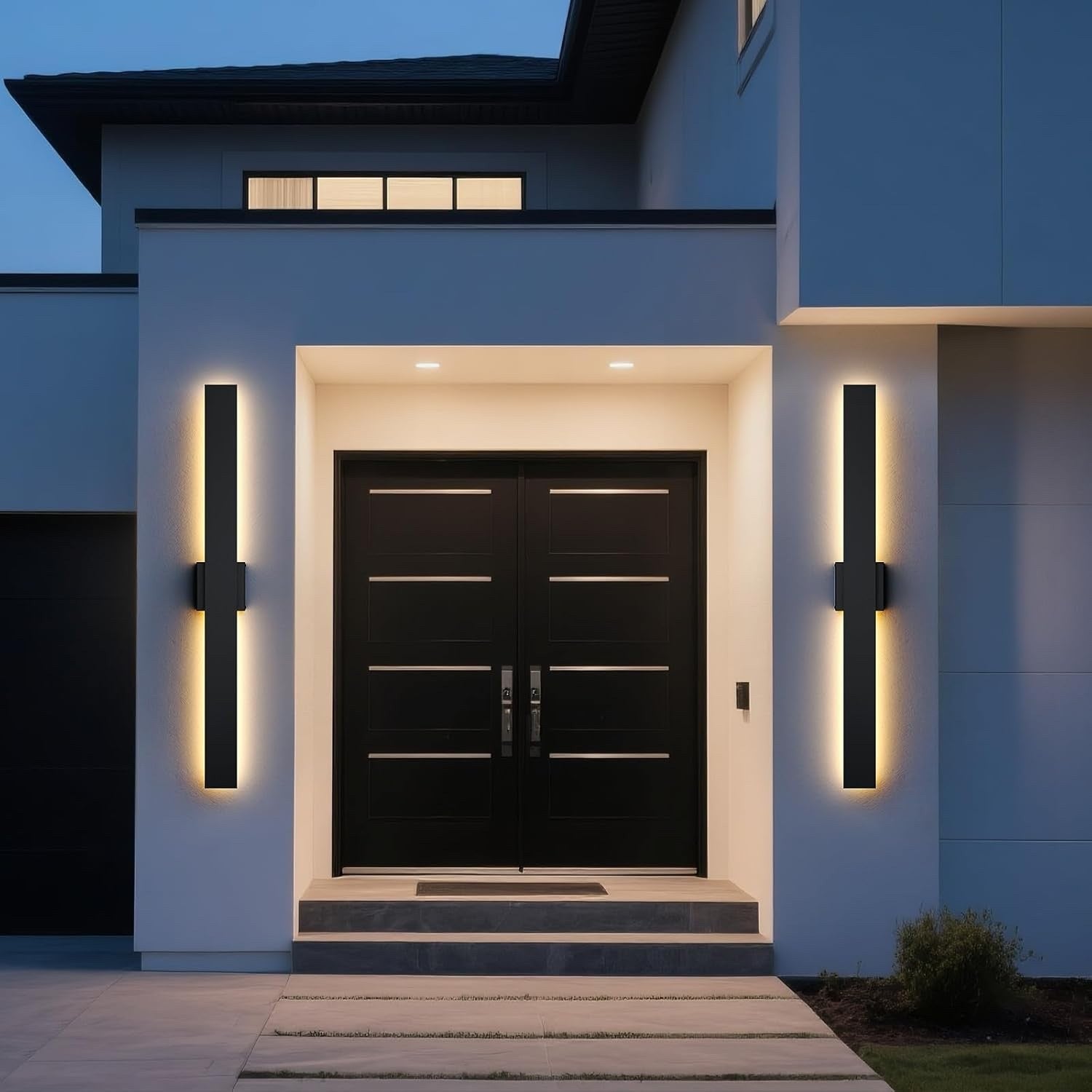 LED Outdoor Wall Light 100CM 2 Pack Dimmable IP65 Waterproof Exterior Black