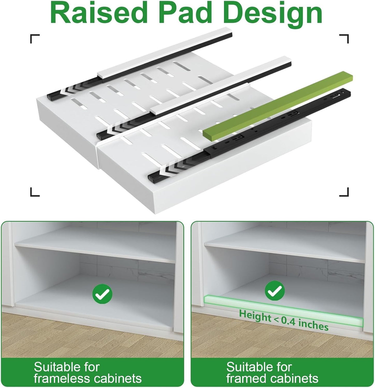 Pull Out Cabinet Organiser Drawers 2 Pack Adjustable Sliding Kitchen Shelves Whi