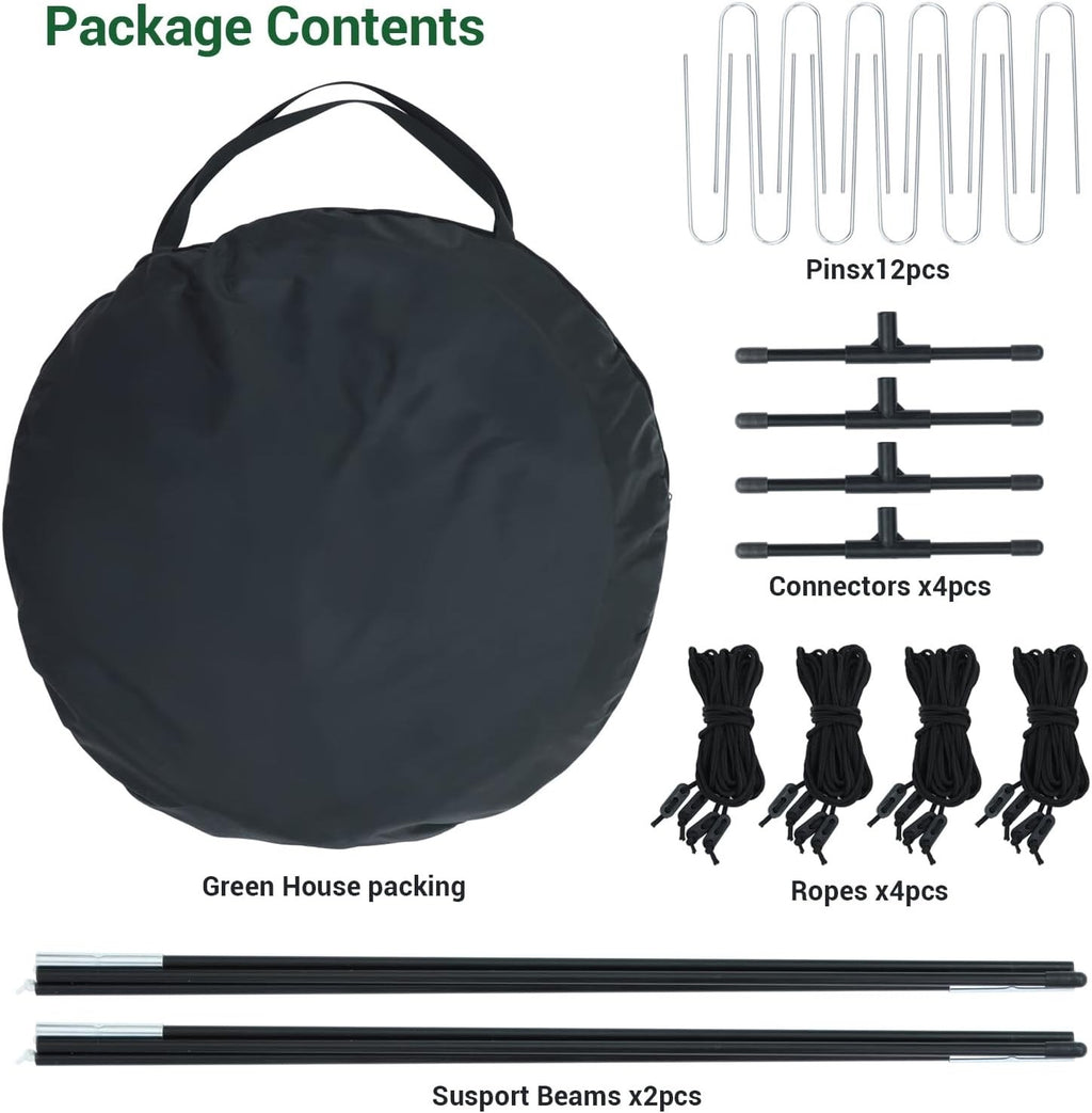 49x49x67in Pop Up Walk In Greenhouse Portable PE Cover Frost Protection