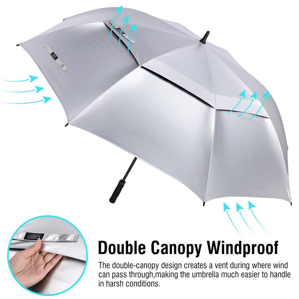 G4Free 68" Windproof Golf Umbrella UV Protection Double Canopy Auto Open Large