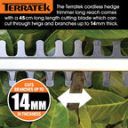 20V Cordless Telescopic Hedge Trimmer 2.4m Long Reach w Battery