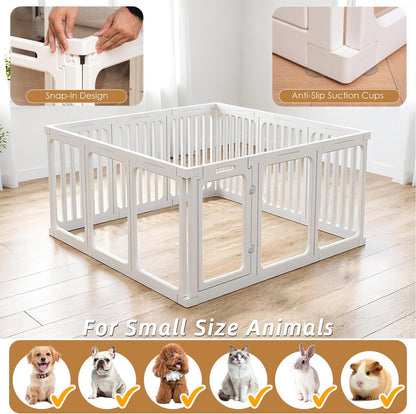 Dog Playpen 12 Panel 60cm Clear Acrylic Puppy Pet Pen Indoor Outdoor