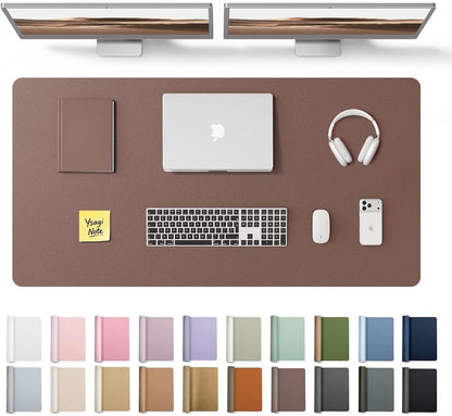 Desk Mat Mouse Pad Large 120x60cm Chocolate Brown PU Leather Waterproof Non Slip