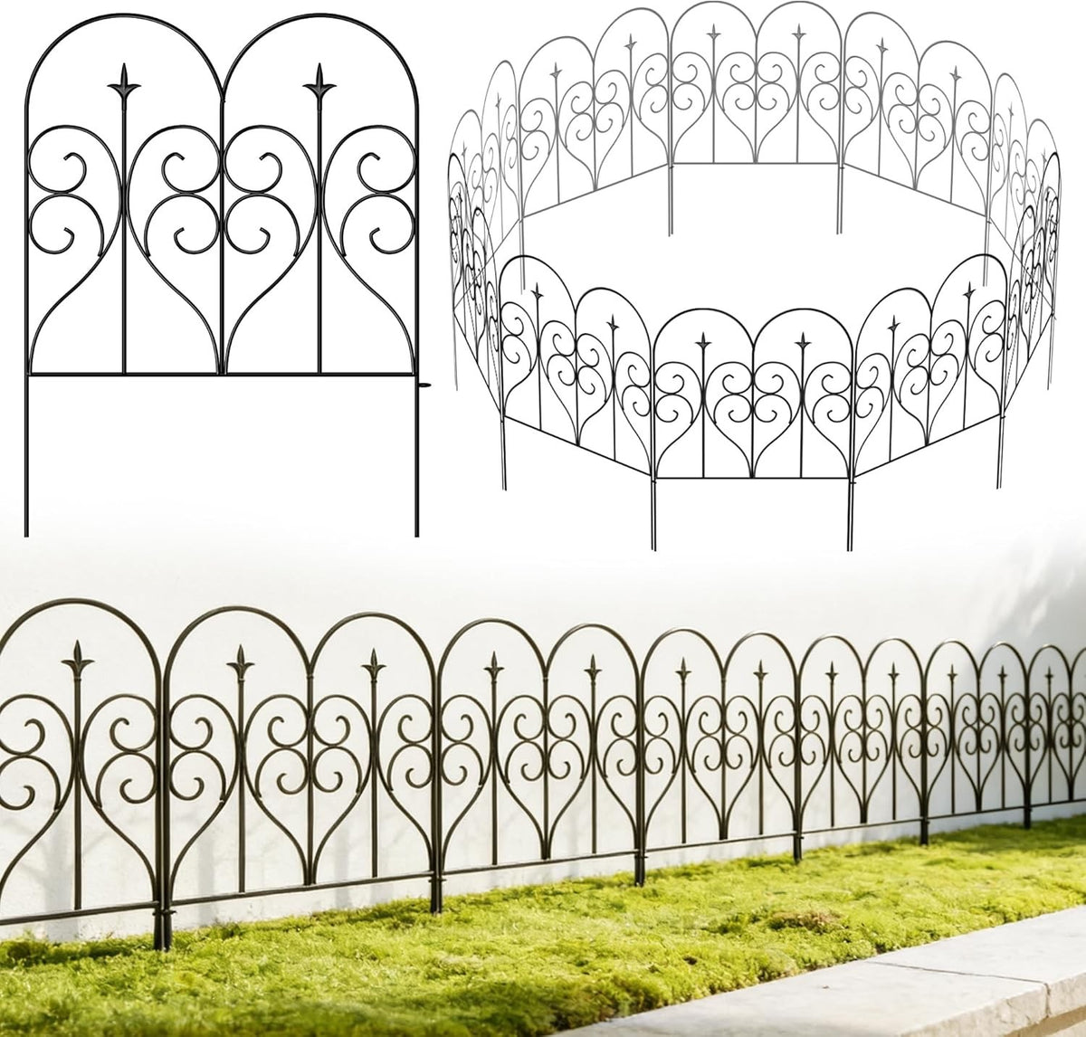 Garden Fence Panels 81cm Metal No Dig Border Edging Animal Barrier 10 Pack 6m