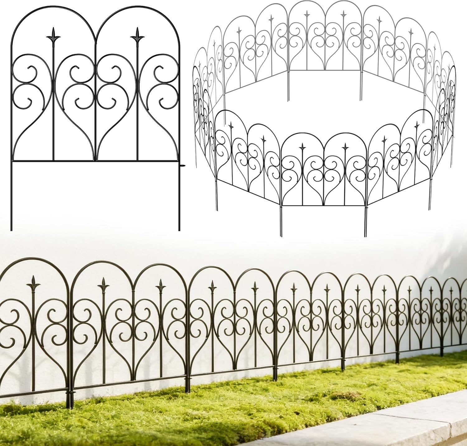 Garden Fence Panels 81cm Metal No Dig Border Edging Animal Barrier 10 Pack 6m
