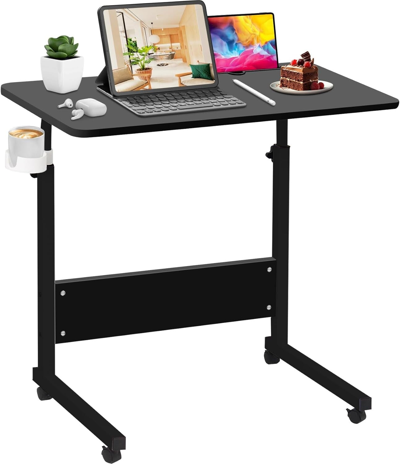 GRANDMA SHARK 80 × 40 cm Computer Desk Gaming Desk Rolling Table Bed