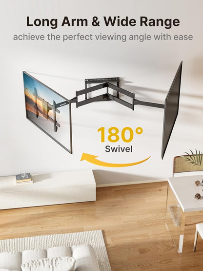 TV Wall Bracket Full Motion 43-80 Inch 1065mm Arm Swivel Tilt 50kg VESA 600x400