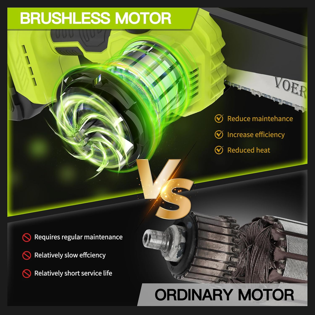 2-In-1 Cordless Pole Chainsaw 6 & 8in Brushless Telescopic Saw Auto Oiler