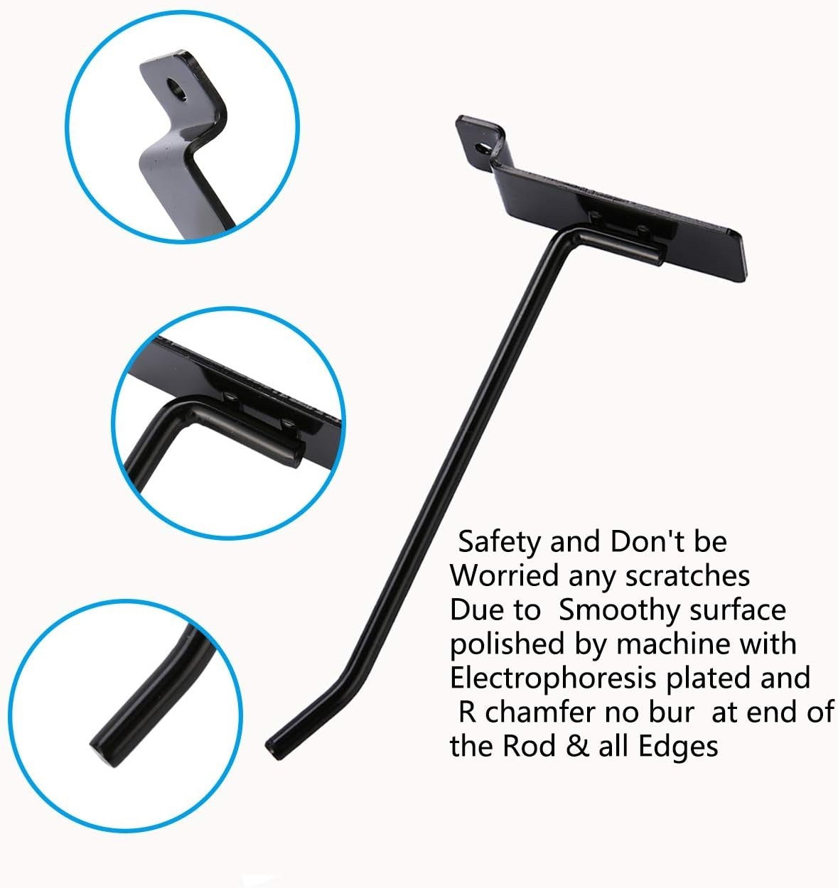 Slatwall Hooks Set 16 Metal Display Hangers 4in 6in Retail Garage Wall Mount