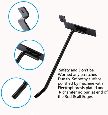 Slatwall Hooks Set 16 Metal Display Hangers 4in 6in Retail Garage Wall Mount
