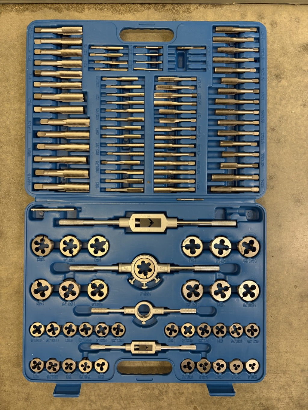 107pc Metric Tap and Die Set HSS Thread Repair Kit with Wrench Case
