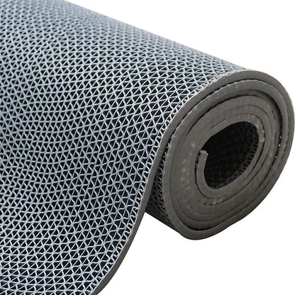 Non Slip Drainage Matting 5m x 90cm Grey PVC Wet Area Floor Runner 5.5mm Thick