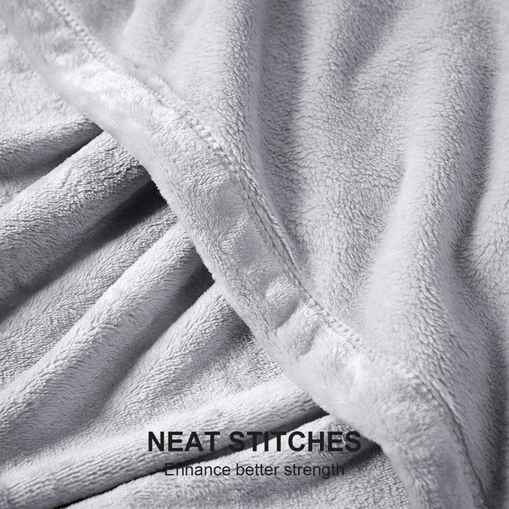 Large Fleece Throw Blanket 220x240cm Soft Fluffy Sofa Bed Silver Grey