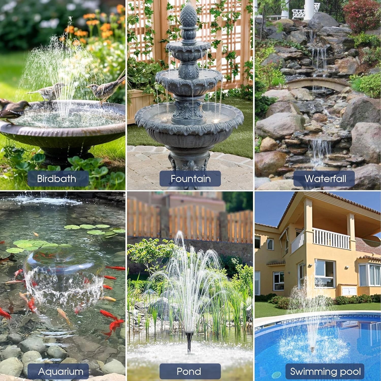 12W Solar Pond Fountain Pump 605L/H Water Feature Kit Outdoor Garden