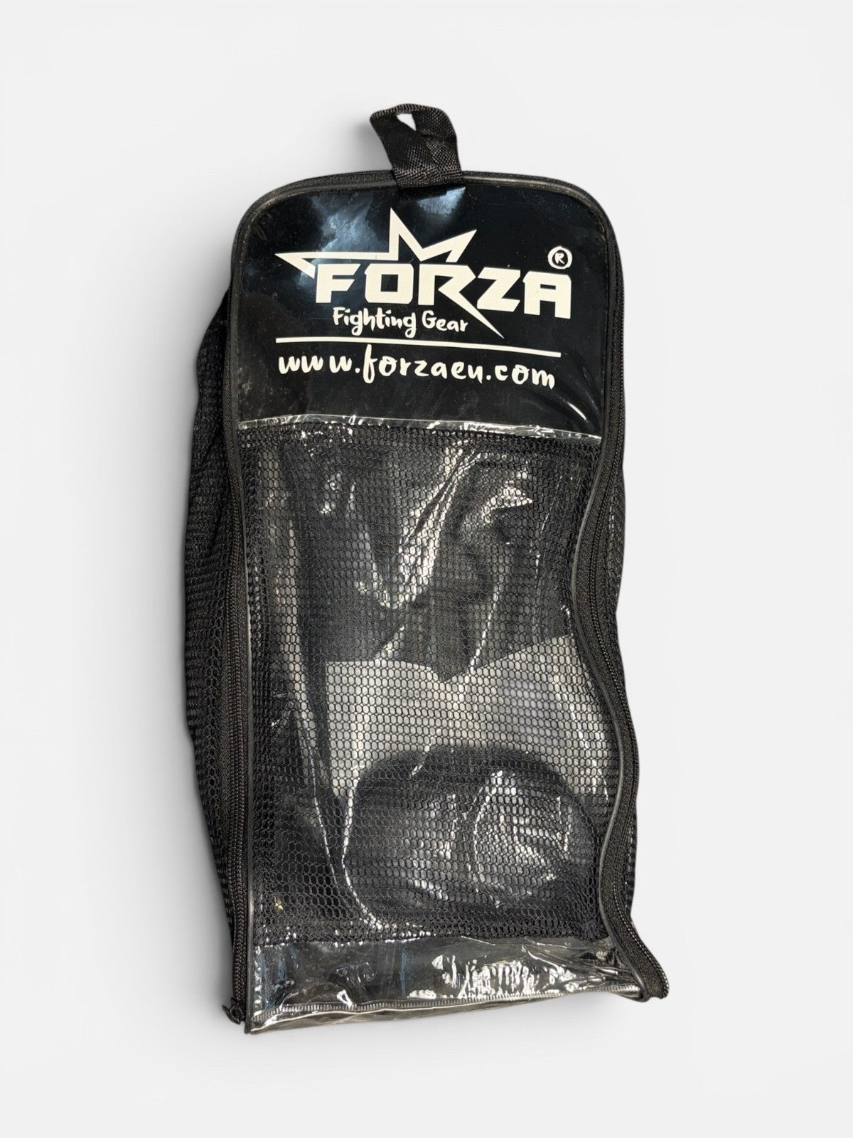 Boxing Gloves Leather Black Forza Warrior Edition Tribal Training Pair Bag