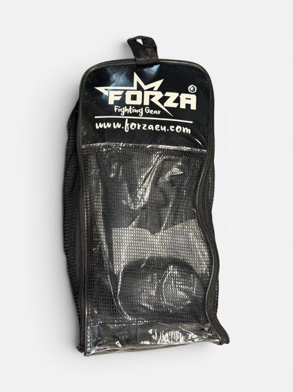 Boxing Gloves Leather Black Forza Warrior Edition Tribal Training Pair Bag