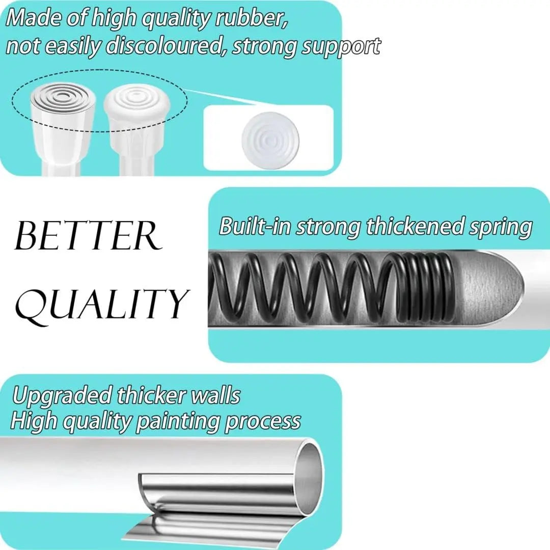 2PCS Tension Rods for Net Curtains Easy Use Net Curtain Rods Extendable Spring Loaded GDEVKHN