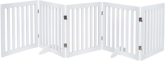 unipaws 254cm Extra Wide Dog Gate, Freestanding Stair Gate White