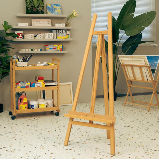 MEEDEN Wooden A-Frame Easel Floor Display Easel Stand Beech Wood