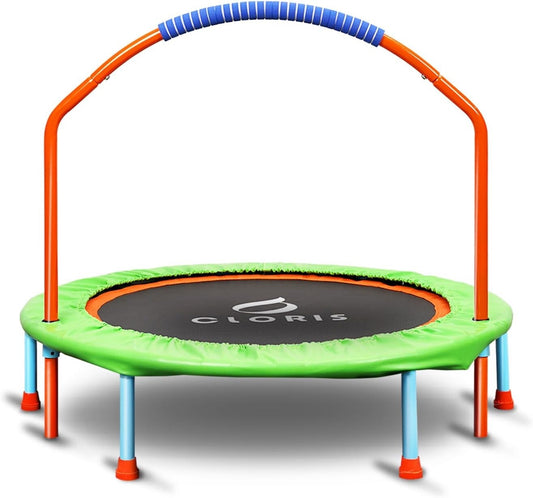 CLORIS 38'' Foldable Fitness Trampoline Max Load 220lbs Rebounder Green