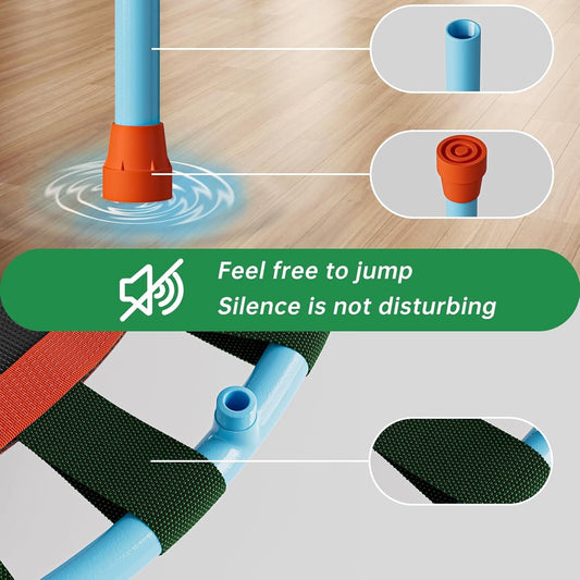 CLORIS 38'' Foldable Fitness Trampoline Max Load 220lbs Rebounder Green
