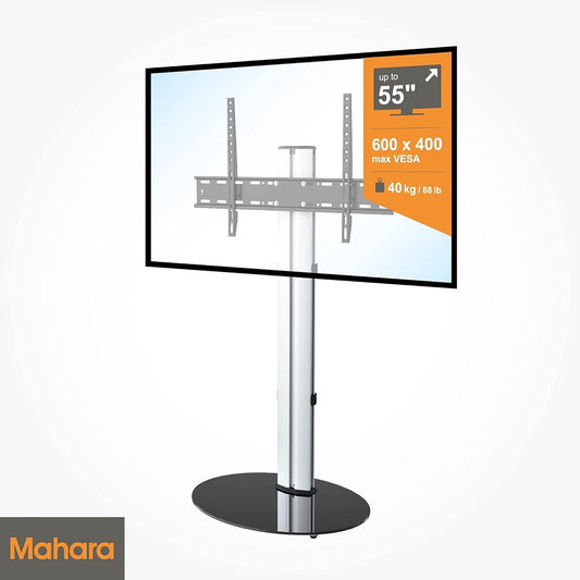 MAHARA Swivel Column TV Stand - for 32 to 55 inch TVs-Universal freestanding sil