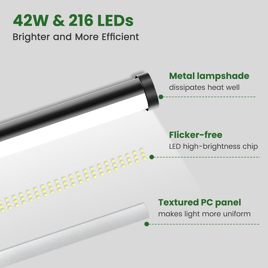 wolezek 216 LEDs Grow Lights for Indoor Plants, 4/4.6ft Height Standing